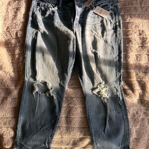 Torrid Blue High Rise Jeans with Vintage Distressing